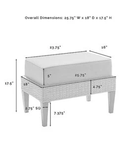 Crosley Capella 2pc Outdoor Wicker Ottoman Set Home -Crosley Sales Store 3070285737 RLLD 3