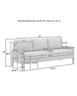 Crosley Capella 5pc Outdoor Wicker Sofa Set Home -Crosley Sales Store 3070285741 RLLD 3