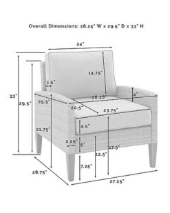 Crosley Capella Outdoor Wicker 3pc Sofa Set Home -Crosley Sales Store 3070285743 RLLD 4