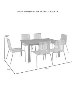 Crosley Furniture Fenton 7Pc Outdoor Wicker/ Metal Dining Set Home -Crosley Sales Store 3070288624 RLLD 3