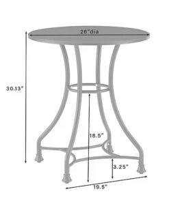 Crosley Furniture Astrid 3Pc Indoor/Outdoor Metal Bistro Set Home -Crosley Sales Store 3070334276 RLLD 4