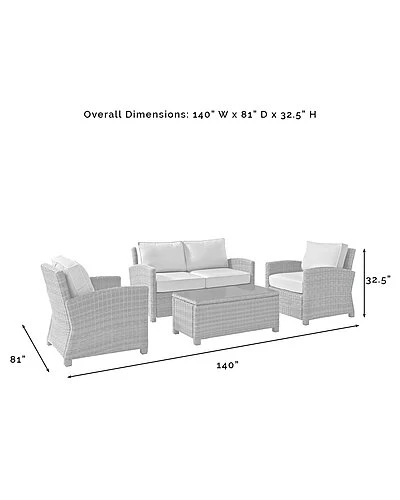 Crosley Furniture Bradenton 4Pc Outdoor Wicker Conversation Set Home 2 Crosley Furniture Bradenton 4Pc Outdoor Wicker Conversation Set Home - Image 2