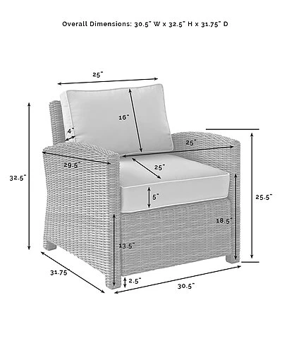 Crosley Furniture Bradenton 4Pc Outdoor Wicker Conversation Set Home 4 Crosley Furniture Bradenton 4Pc Outdoor Wicker Conversation Set Home - Image 4