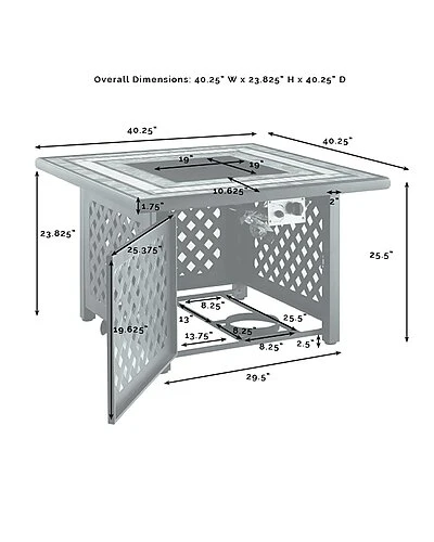 Crosley Furniture Bradenton 5Pc Outdoor Wicker Conversation Set W/Fire Table- Tucson Fire Table & 4 Armless Chairs Home 5 Crosley Furniture Bradenton 5Pc Outdoor Wicker Conversation Set W/Fire Table- Tucson Fire Table & 4 Armless Chairs Home - Image 5