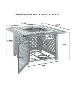 Crosley Furniture Bradenton 5Pc Outdoor Wicker Conversation Set W/Fire Table- Tucson Fire Table & 4 Armless Chairs Home -Crosley Sales Store 3070334302 RLLD 5