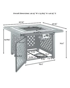 Crosley Furniture Bradenton 5Pc Outdoor Wicker Conversation Set W/Fire Table- Tucson Fire Table & 4 Armchairs Home -Crosley Sales Store 3070334304 RLLD 5