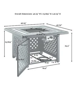 Crosley Furniture Bradenton 5Pc Outdoor Wicker Conversation Set W/Fire Table- Tucson Fire Table & 4 Armchairs Home -Crosley Sales Store 3070334306 RLLD 5