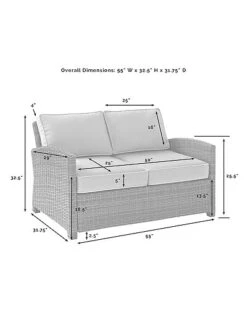 Crosley Furniture Bradenton 5Pc Outdoor Wicker Sofa Set W/Fire Table- Sofa, Side Table, Tucson Fire Table, & 2 Armchairs Home -Crosley Sales Store 3070334307 RLLD 4