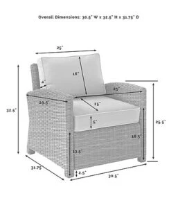 Crosley Furniture Bradenton 5Pc Outdoor Wicker Sofa Set W/Fire Table- Sofa, Side Table, Tucson Fire Table, & 2 Armchairs Home -Crosley Sales Store 3070334307 RLLD 5