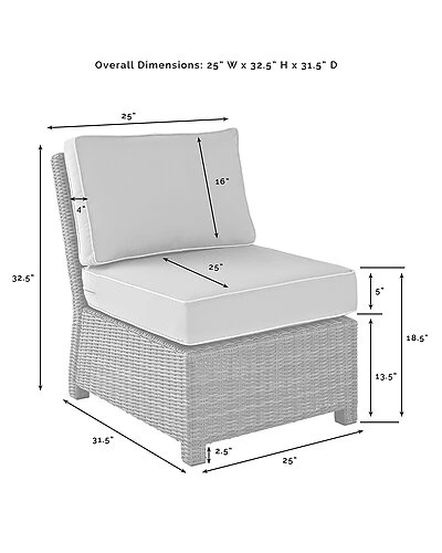 Crosley Furniture Bradenton Outdoor Wicker Sectional Center Chair Home 3 Crosley Furniture Bradenton Outdoor Wicker Sectional Center Chair Home - Image 3