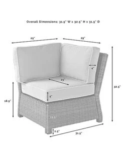 Crosley Furniture Bradenton Outdoor Wicker Sectional Corner Chair Home -Crosley Sales Store 3070334310 RLLD 3