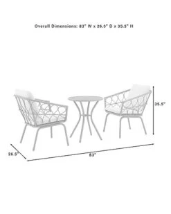Crosley Furniture Juniper 3pc Indoor/Outdoor Wicker Bistro Set Home -Crosley Sales Store 3070334341 RLLD 3