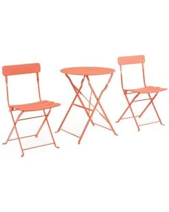 Crosley Furniture Karlee 3Pc Indoor/Outdoor Metal Bistro Set Home