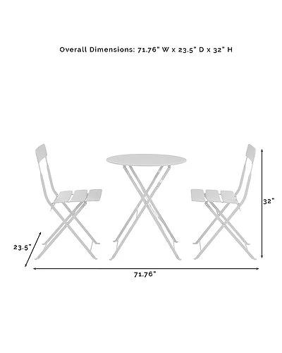 Crosley Furniture Karlee 3Pc Indoor/Outdoor Metal Bistro Set Home 3 Crosley Furniture Karlee 3Pc Indoor/Outdoor Metal Bistro Set Home - Image 3