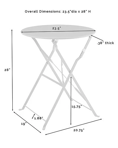 Crosley Furniture Karlee 3Pc Indoor/Outdoor Metal Bistro Set Home 5 Crosley Furniture Karlee 3Pc Indoor/Outdoor Metal Bistro Set Home - Image 5