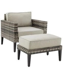Crosley Furniture Prescott 2Pc Outdoor Wicker Armchair Set Home