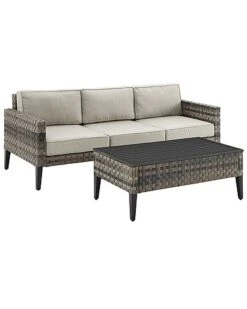Crosley Furniture Prescott 2Pc Outdoor Wicker Sofa Set Home
