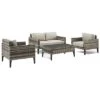 Crosley Furniture Prescott 4Pc Outdoor Wicker Conversation Set Home