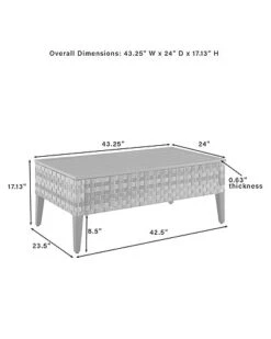 Crosley Furniture Prescott Outdoor Wicker Coffee Table Home -Crosley Sales Store 3070334375 RLLD 3