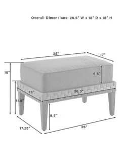 Crosley Furniture Prescott Outdoor Wicker Ottoman Home -Crosley Sales Store 3070334379 RLLD 3