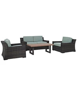 Crosley Beaufort 4pc Outdoor Wicker Conversation Set Home