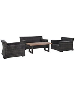 Crosley Beaufort 4pc Outdoor Wicker Conversation Set Home -Crosley Sales Store 3070461745 RLLD 3
