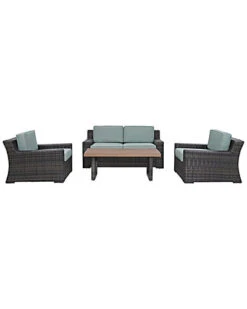 Crosley Beaufort 4pc Outdoor Wicker Conversation Set Home -Crosley Sales Store 3070461745 RLLD 4