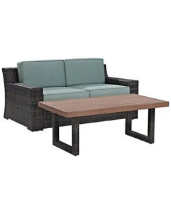 Crosley Beaufort 2pc Outdoor Wicker Chat Set Home