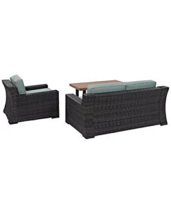 Crosley Beaufort 3pc Outdoor Wicker Conversation Set Home -Crosley Sales Store 3070461750 RLLD 3