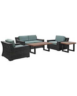 Crosley Beaufort 5pc Outdoor Wicker Conversation Set Home