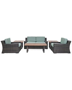 Crosley Beaufort 6pc Outdoor Wicker Conversation Set Home -Crosley Sales Store 3070461754 RLLD 3