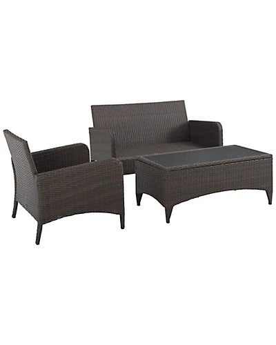 Crosley Kiawah 3pc Outdoor Wicker Conversation Set Home 2 Crosley Kiawah 3pc Outdoor Wicker Conversation Set Home - Image 2