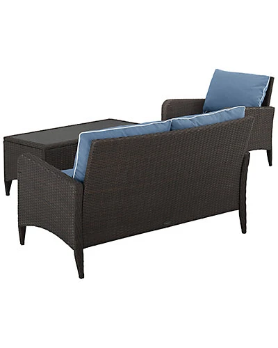 Crosley Kiawah 3pc Outdoor Wicker Conversation Set Home 3 Crosley Kiawah 3pc Outdoor Wicker Conversation Set Home - Image 3