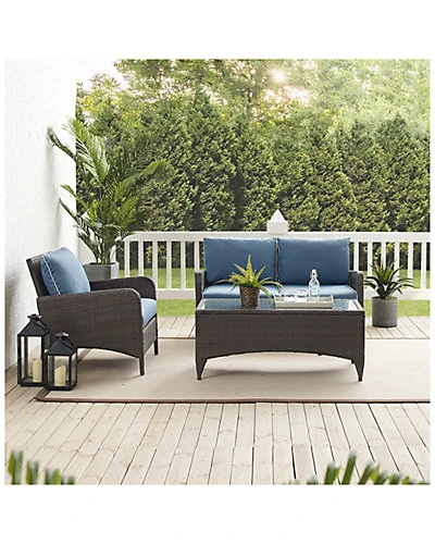 Crosley Kiawah 3pc Outdoor Wicker Conversation Set Home 4 Crosley Kiawah 3pc Outdoor Wicker Conversation Set Home - Image 4