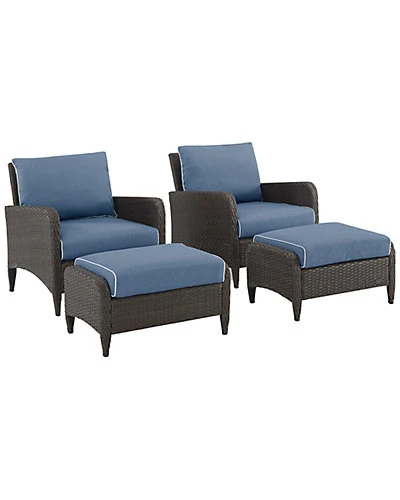 Crosley Kiawah 4pc Outdoor Wicker Chat Set Home 1 Crosley Kiawah 4pc Outdoor Wicker Chat Set Home