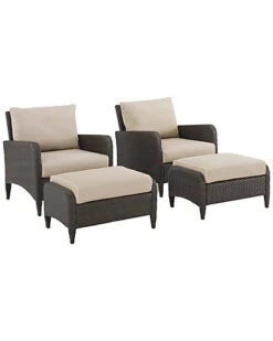 Crosley Kiawah 4pc Outdoor Wicker Chat Set Home