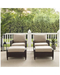 Crosley Kiawah 4pc Outdoor Wicker Chat Set Home -Crosley Sales Store 3070559406 RLLD 4