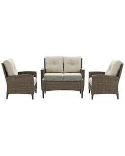 Crosley Rockport Outdoor Wicker 4Pc Conversation Set Home