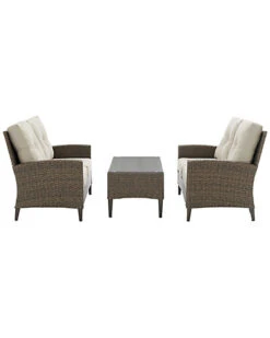 Crosley Rockport Outdoor Wicker 3Pc Conversation Set Home