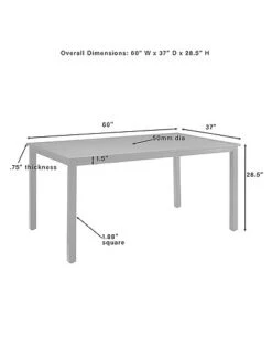Crosley Furniture Hansen Outdoor Metal Dining Table Home -Crosley Sales Store 3070636014 RLLD 3