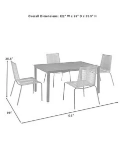Crosley Furniture Fenton 5Pc Outdoor Wicker/ Metal Dining Set Home -Crosley Sales Store 3070674902 RLLD 3