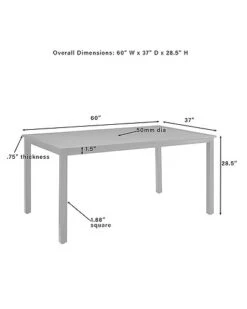 Crosley Furniture Fenton 5Pc Outdoor Wicker/ Metal Dining Set Home -Crosley Sales Store 3070674902 RLLD 4